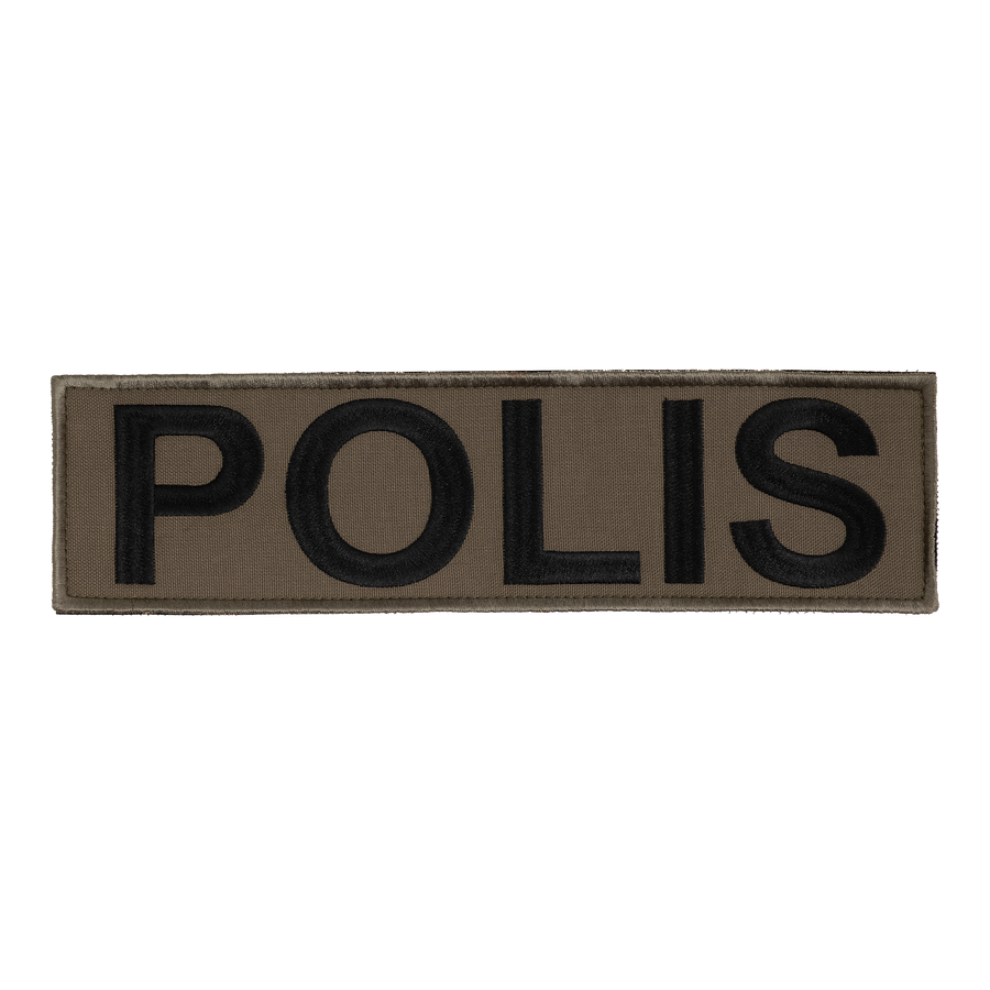 Snigel POLIS-märke large 260 × 70 mm – kardborremärke, grå/svart