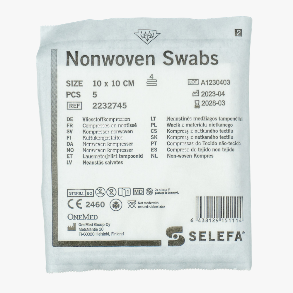 Selefa – Kompress nonwoven 4L 5p – 10x10cm steril – 150 st