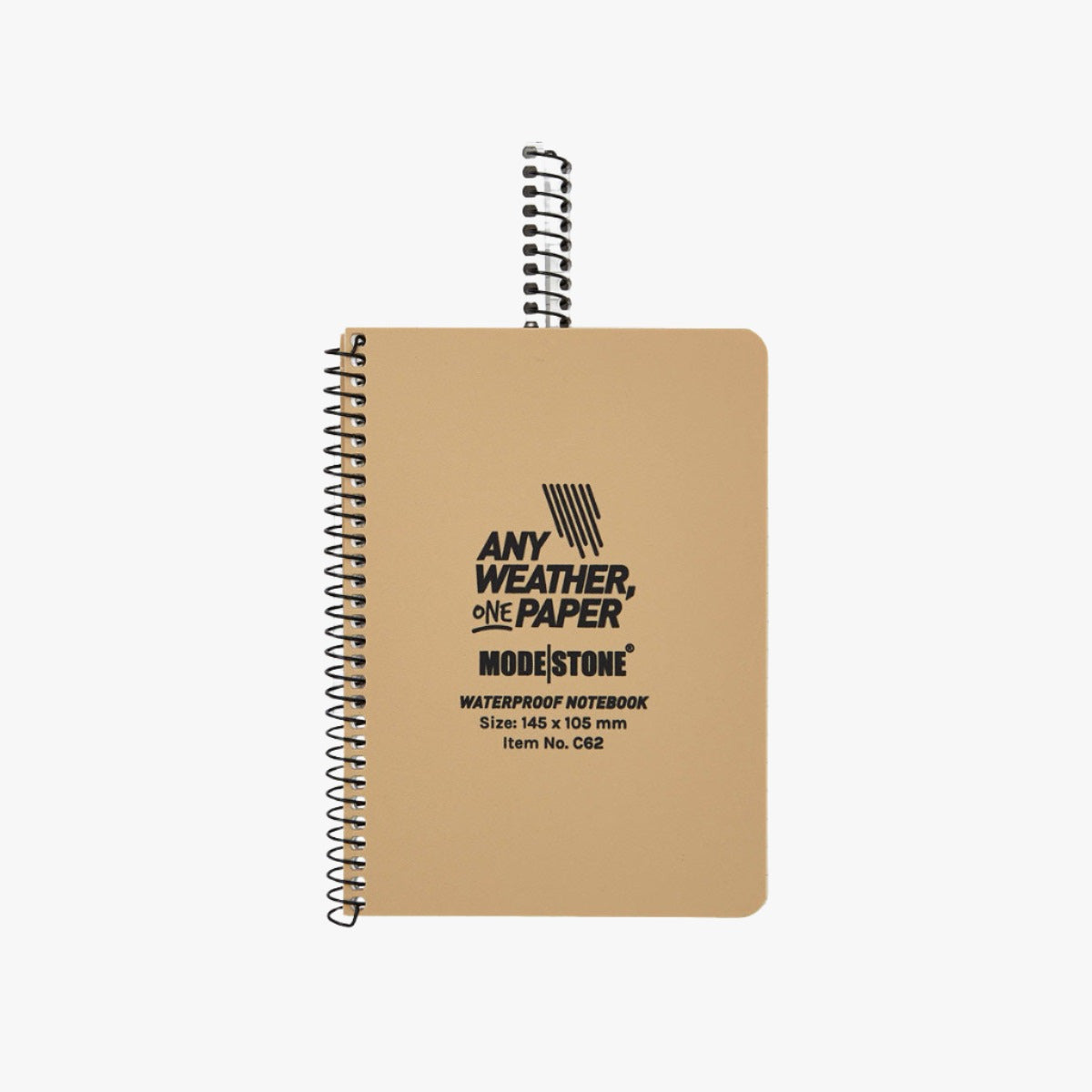 Modestone Allvädersblock A6 – side spiral, 145 × 105 mm, tan