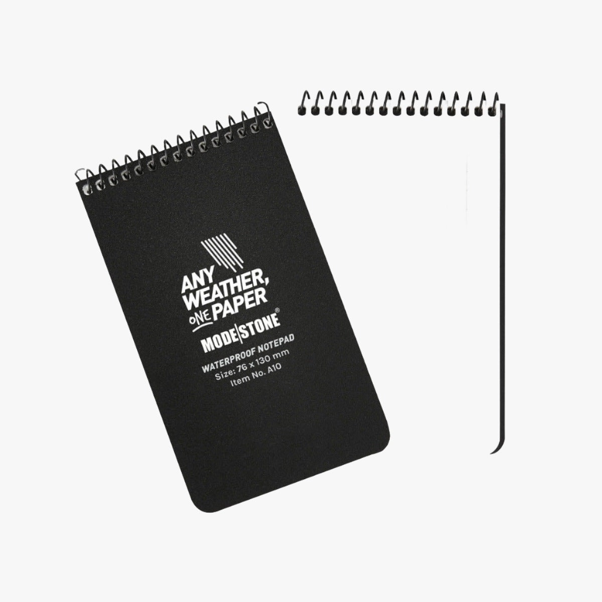 Modestone Allvädersblock – fickmodell, 76 × 130 mm, svart